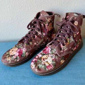 Dr. Martens Brown Floral Lace Up Boots